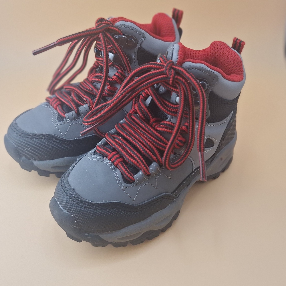 Kids Hiking Boots - Gray and Red